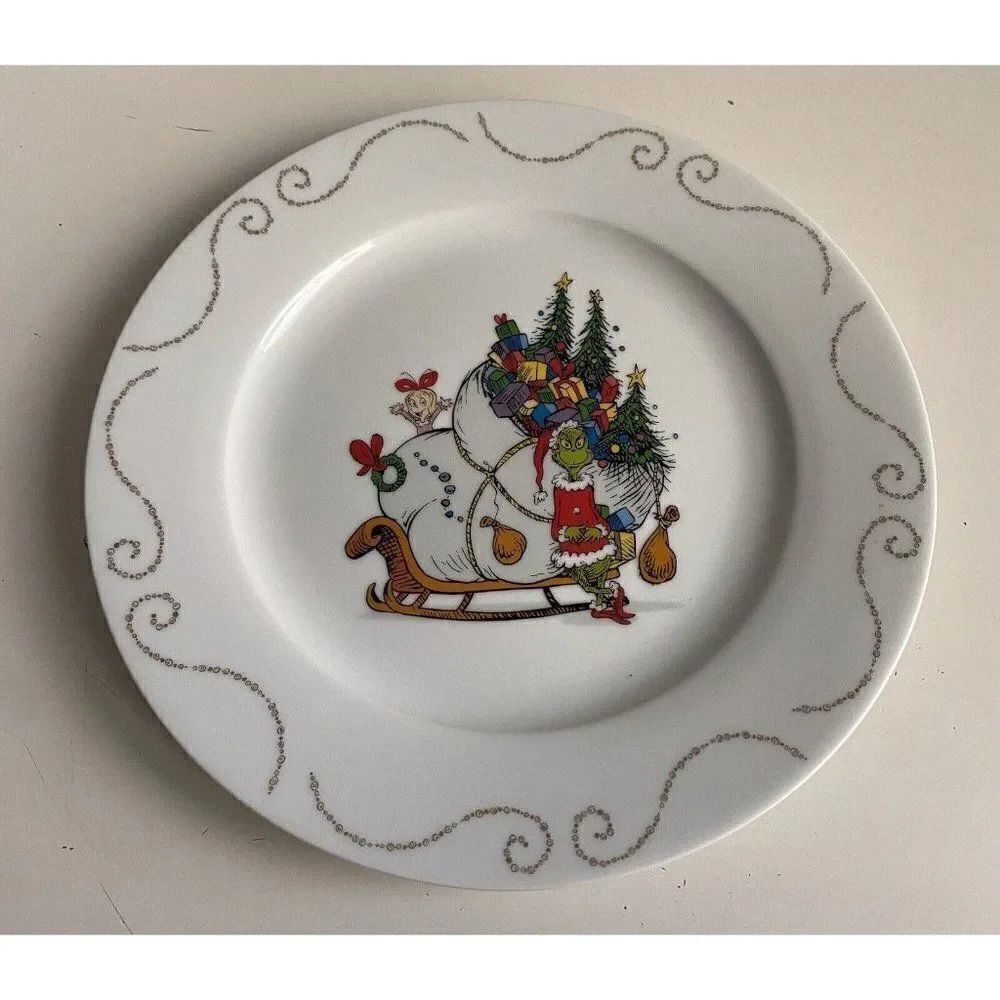Dr Seuss The Grinch Who Stole Christmas 10.5" Ceramic Dinner Plate Cindy Lou NEW